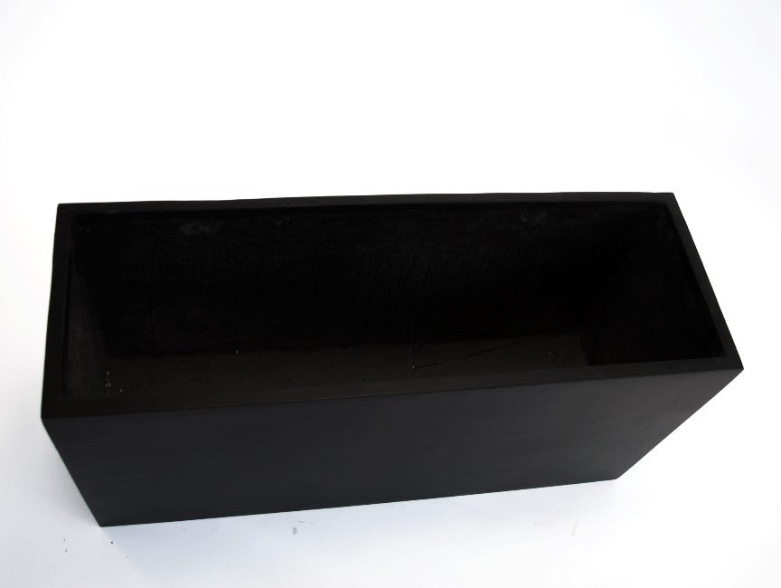 Elegant Einrichten | Pflanzkübel | Fiberglas | rechteckig | 80x30x40cm | elegant schwarz-matt