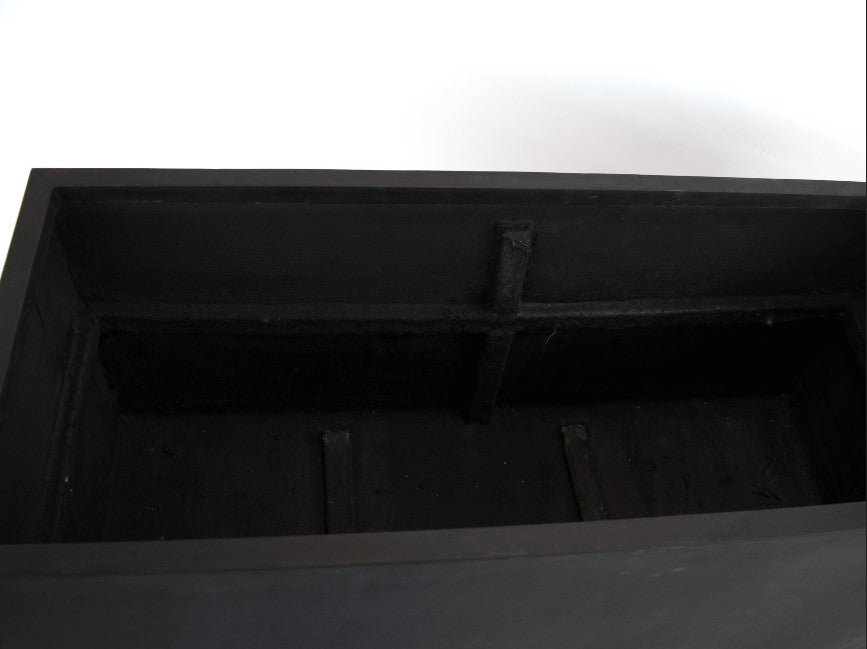 Elegant Einrichten | Pflanzkübel | Fiberglas | rechteckig | 120x50x55cm | elegant schwarz-matt.