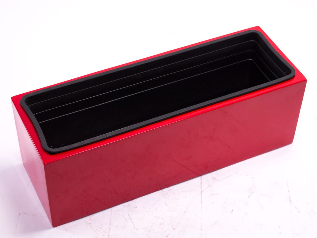 Elegant Einrichten | Pflanzkübel | Fiberglas | rechteckig | 61x21x20cm | hochglanz rot.