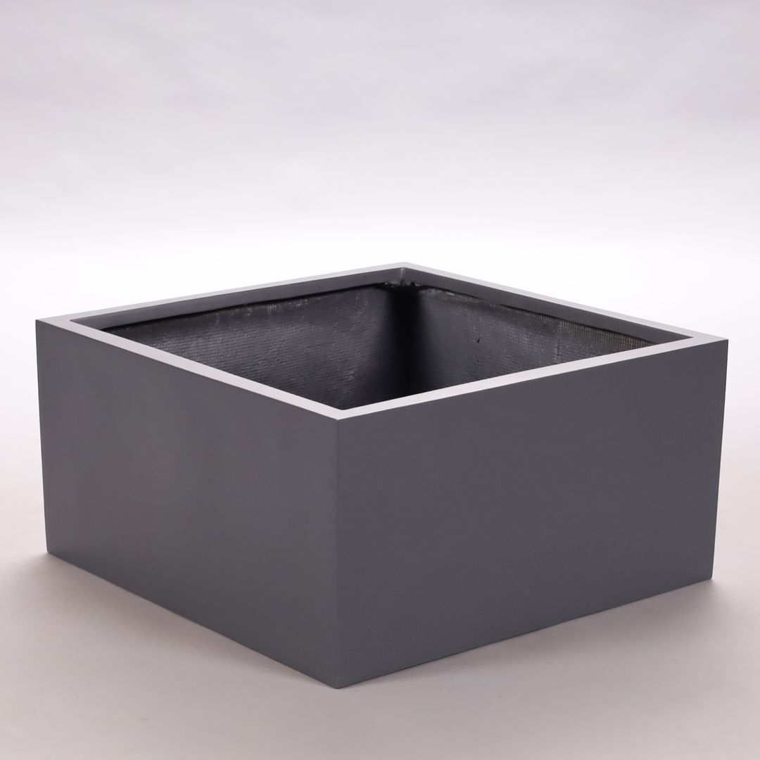 Elegant Einrichten | Pflanzkübel | Fiberglas | niedrige quadratisch | 60x60x30cm | anthrazit-metallic.