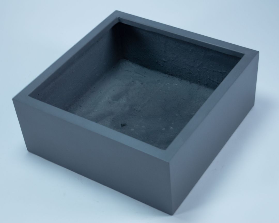 Elegant Einrichten | Pflanzkübel | Fiberglas | niedrige quadratisch | 60x60x30cm | anthrazit-metallic.