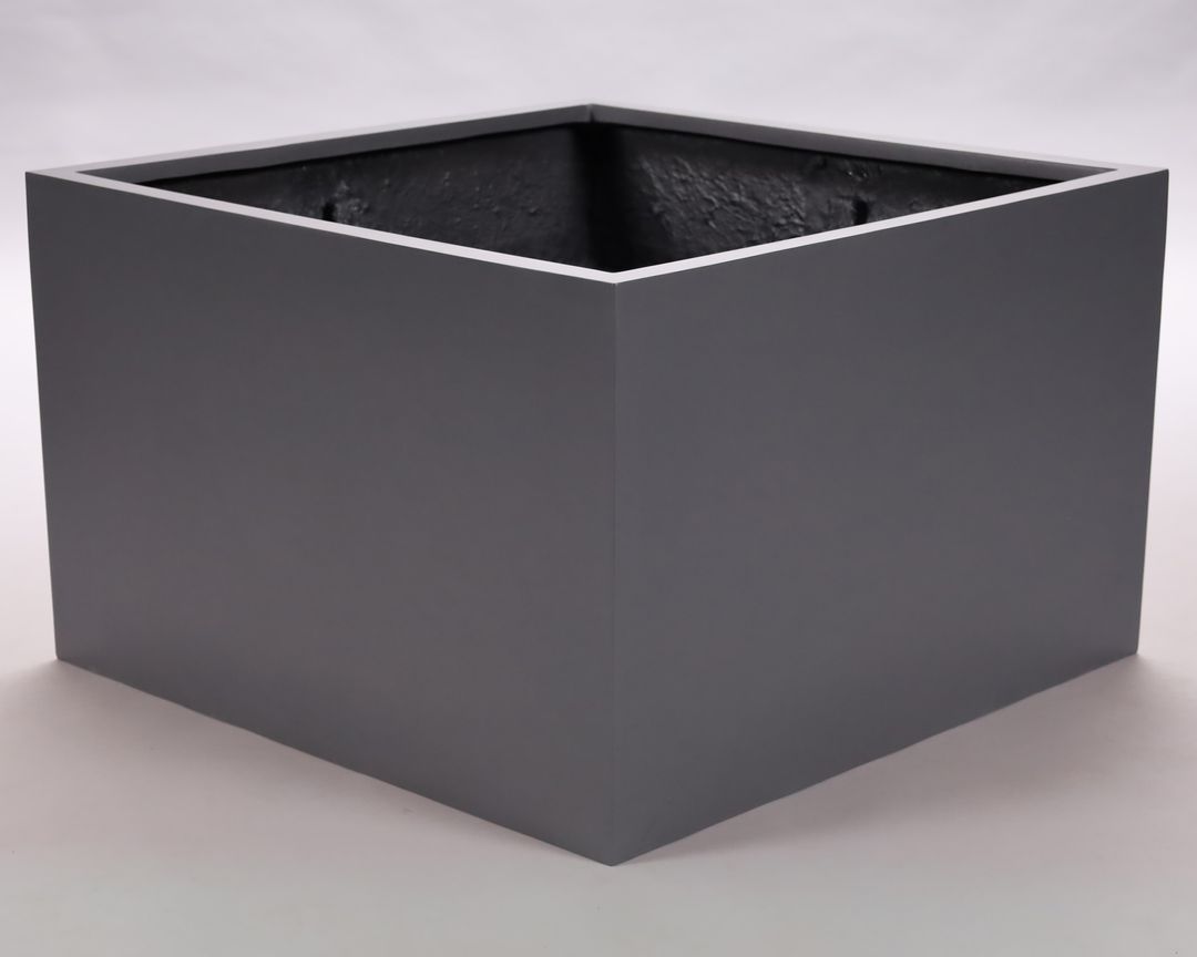 Elegant Einrichten | Pflanzkübel | Fiberglas | niedrige quadratisch | 90x90x60cm | anthrazit-metallic.