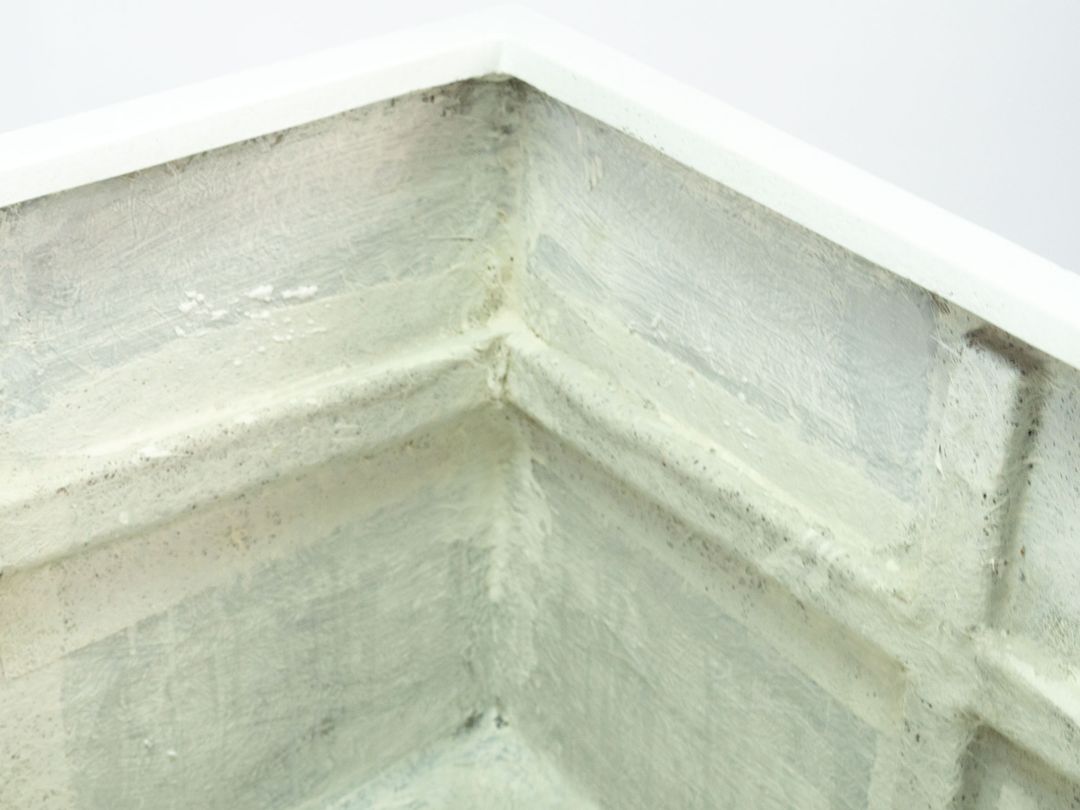 Elegant Einrichten | Pflanzkübel | Fiberglas | niedrige quadratisch | 80x80x50cm | perlmutt weiß.