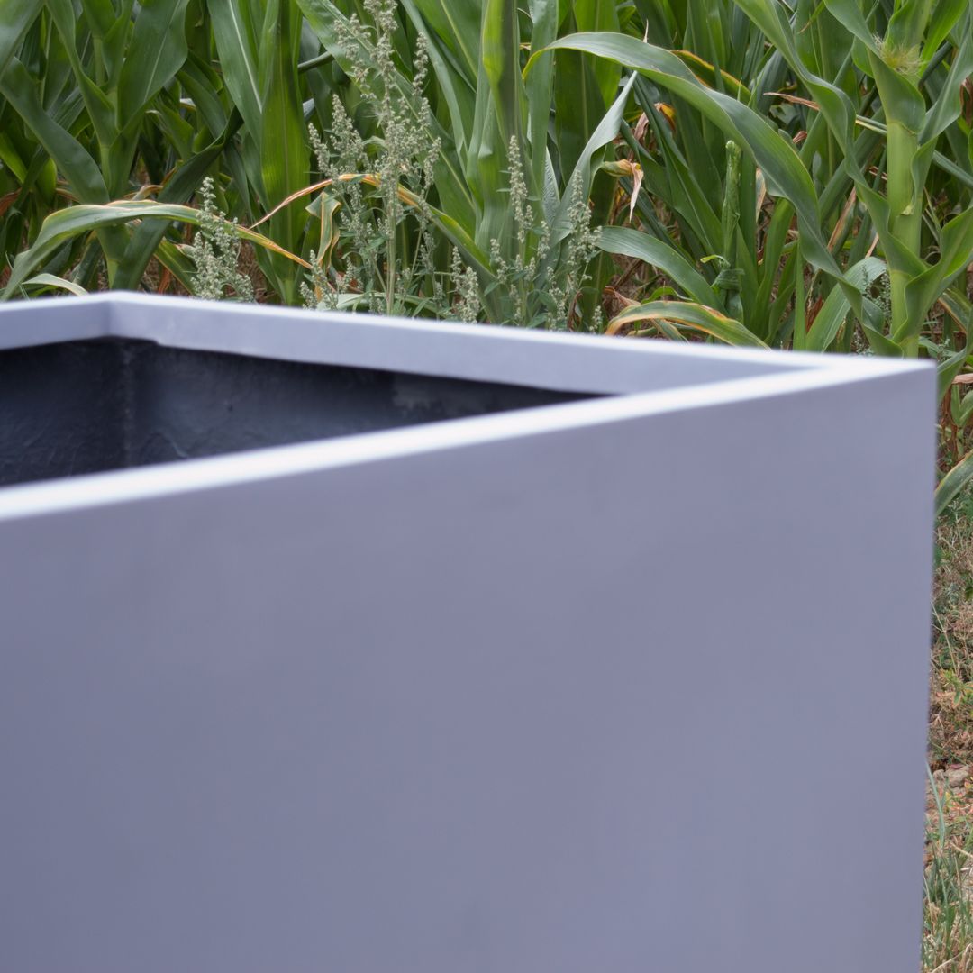 Elegant Einrichten | Pflanzkübel | Fiberglas | quadratisch | 30x30x30cm | grau.