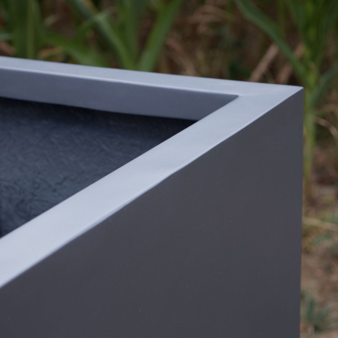 Elegant Einrichten | Pflanzkübel | Fiberglas | anthrazit metallic | quadratisch | 80x80x80cm