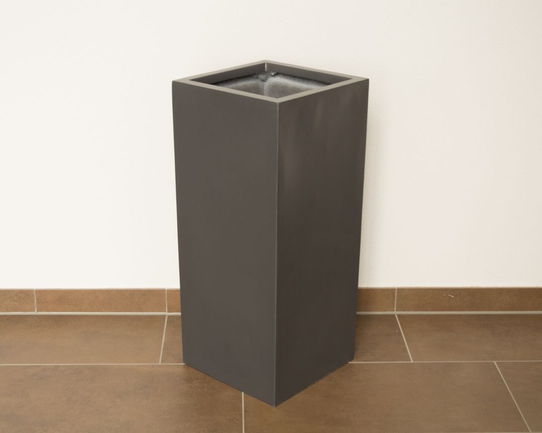 Elegant Einrichten | Pflanzkübel | Fiberglas | säule | 38x38x70cm | anthrazit metallic