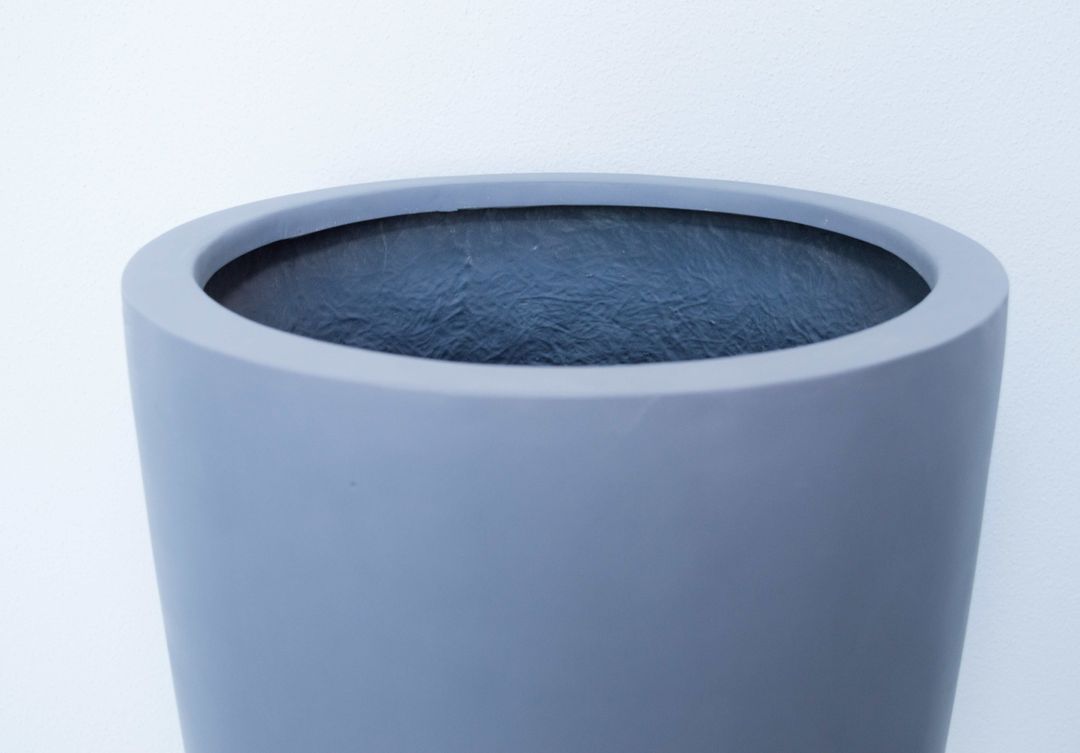 Elegant Einrichten | Pflanzkübel | Fiberglas | rund konisch | D38xH80cm | grau.