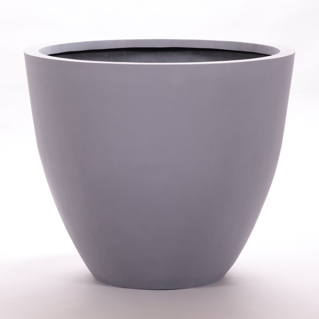 Elegant Einrichten | Pflanzkübel | Fiberglas | rundkonisch | D90xH80cm | grau.