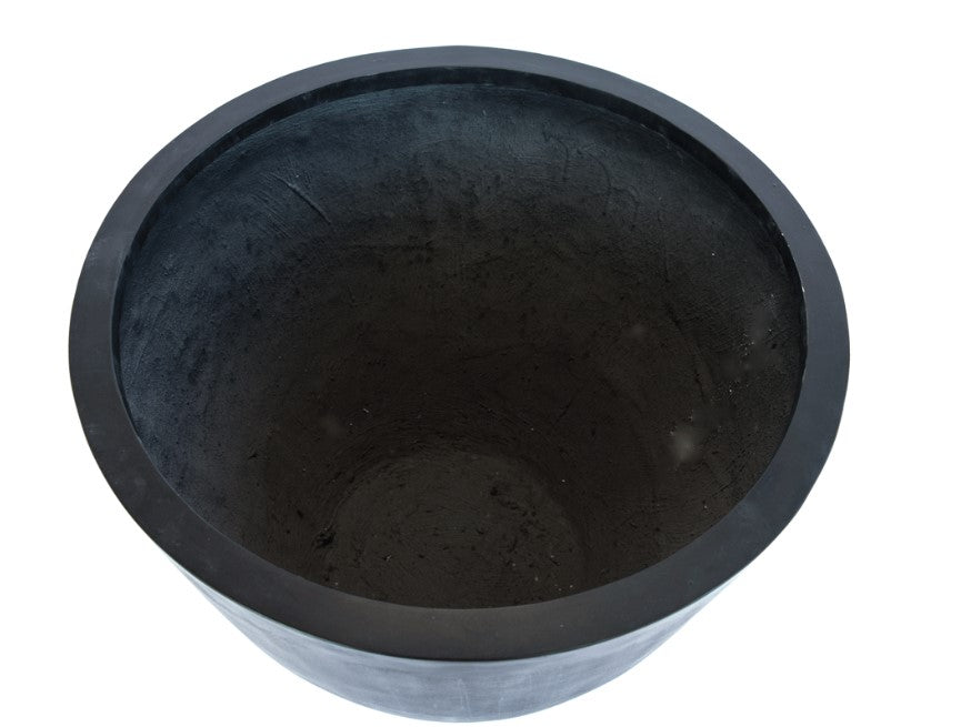 Elegant Einrichten | Pflanzkübel | Fiberglas | rund konisch | D90xH80cm | elegant schwarz-matt.