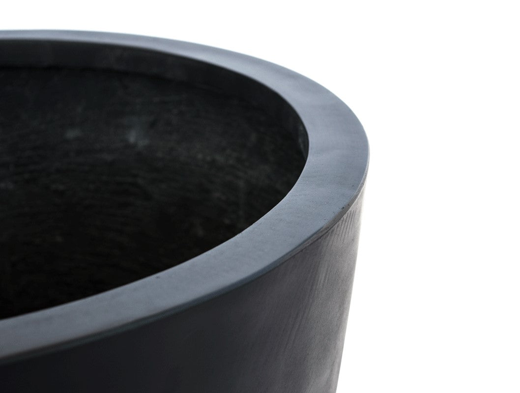 Pflanzkübel | Fiberglas | rundkonisch | D70xH60cm | elegant schwarz-matt