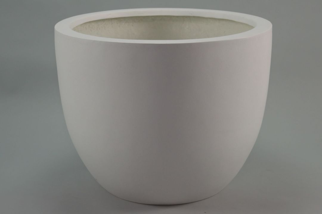 Elegant Einrichten | Pflanzkübel  | Fiberglas | rundkonisch | D40xH31cm | perlmutt weiß.