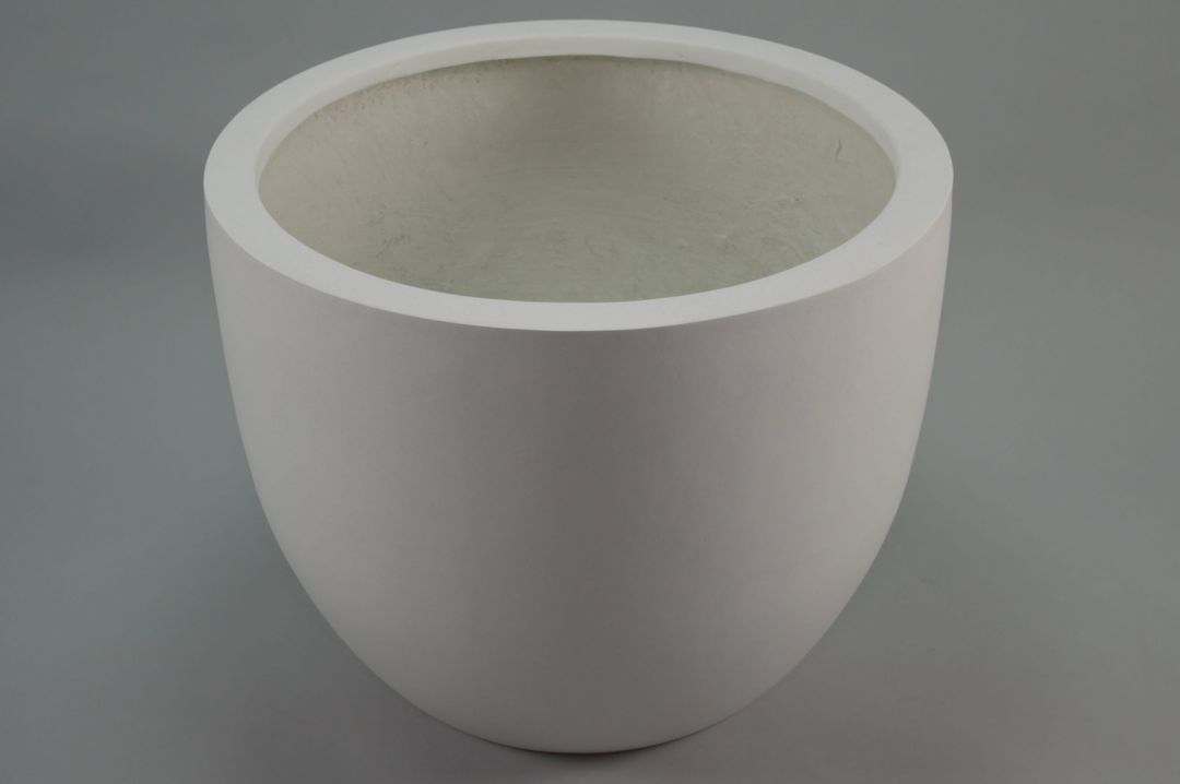 Elegant Einrichten | Pflanzkübel  | Fiberglas | rundkonisch | D40xH31cm | perlmutt weiß.