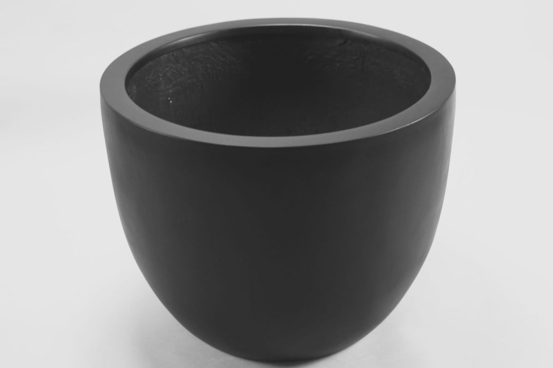 Elegant Einrichten | Pflanzkübel  | Fiberglas | rund konisch | D50xH38cm | schwarz-matt.