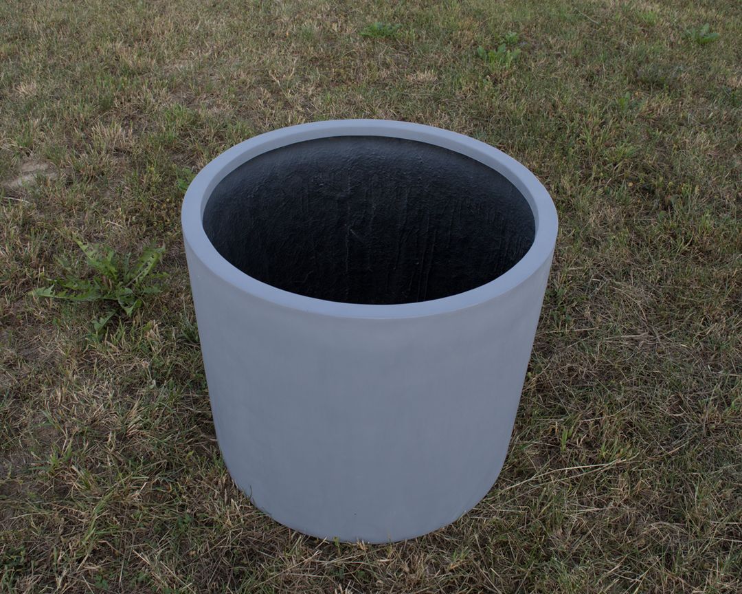 Elegant Einrichten | Pflanzkübel | Fiberglas | zylindrisch | D70xH60cm | grau.