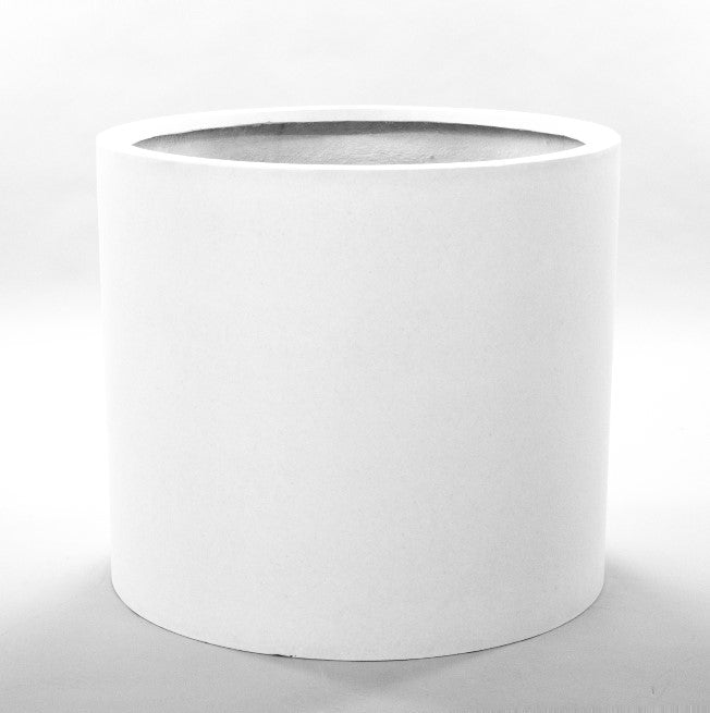 Elegant Einrichten | Pflanzkübel | Fiberglas | zylindrisch | D50xH50cm | perlmutt weiß.