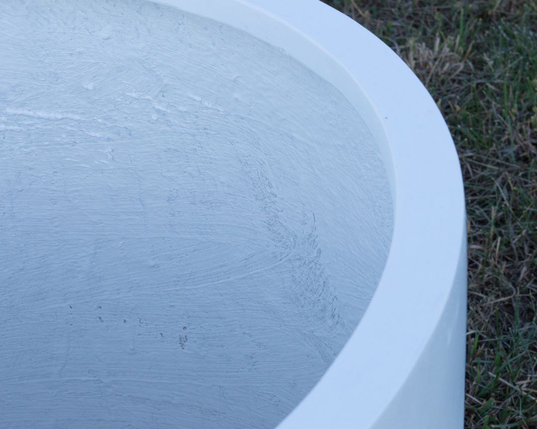 Elegant Einrichten | Pflanzkübel | Fiberglas | zylindrisch | D80xH70cm | perlmutt weiß.