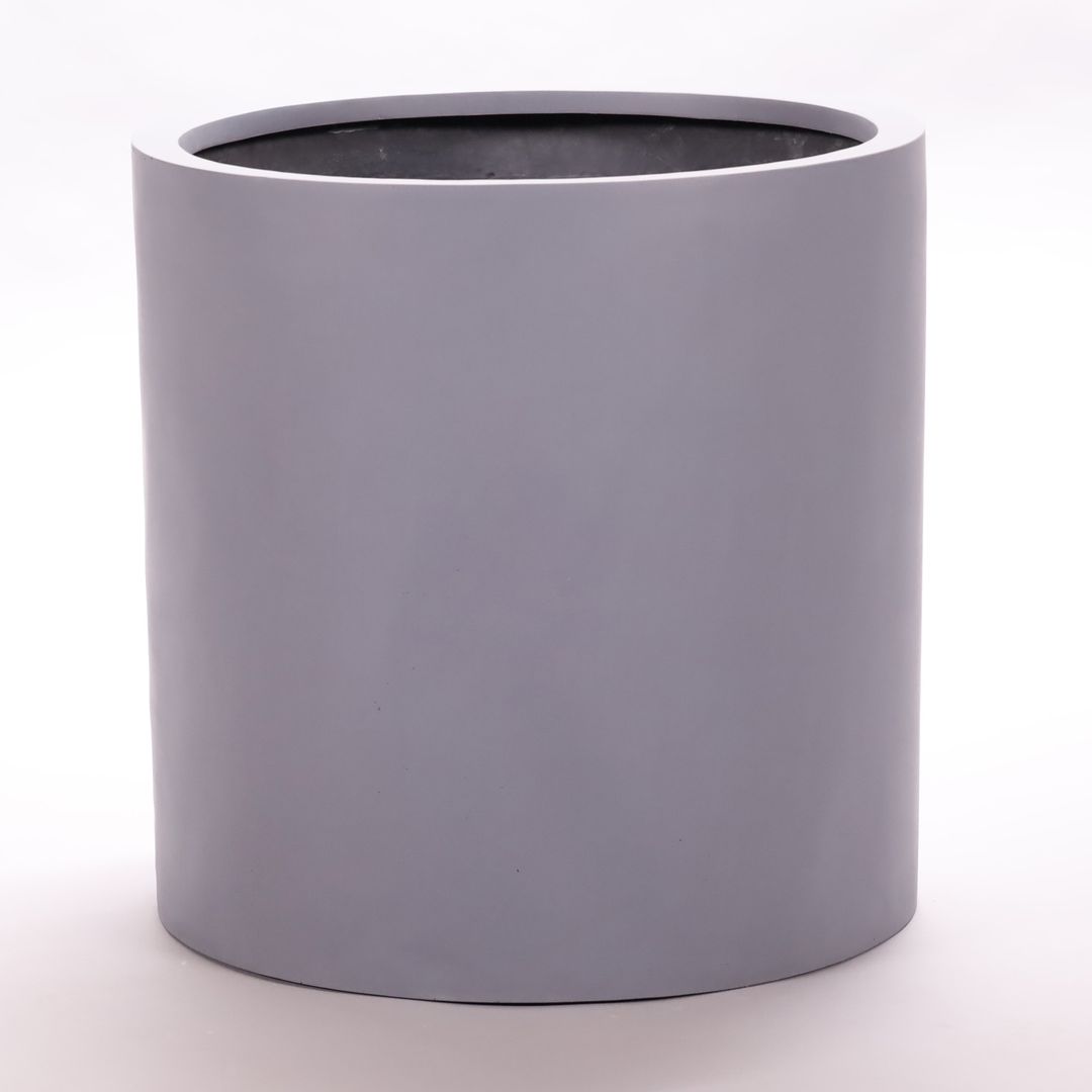 Elegant Einrichten | Pflanzkübel | Fiberglas | zylindrisch | D30xH30cm | grau.