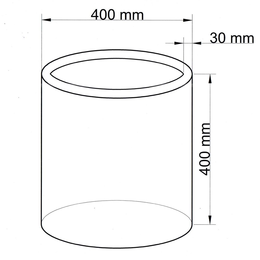 Technische Maßzeichnung Pflanzkübel Fiberglas zylindrisch D40xH40cm mit Maßen in Millimeter