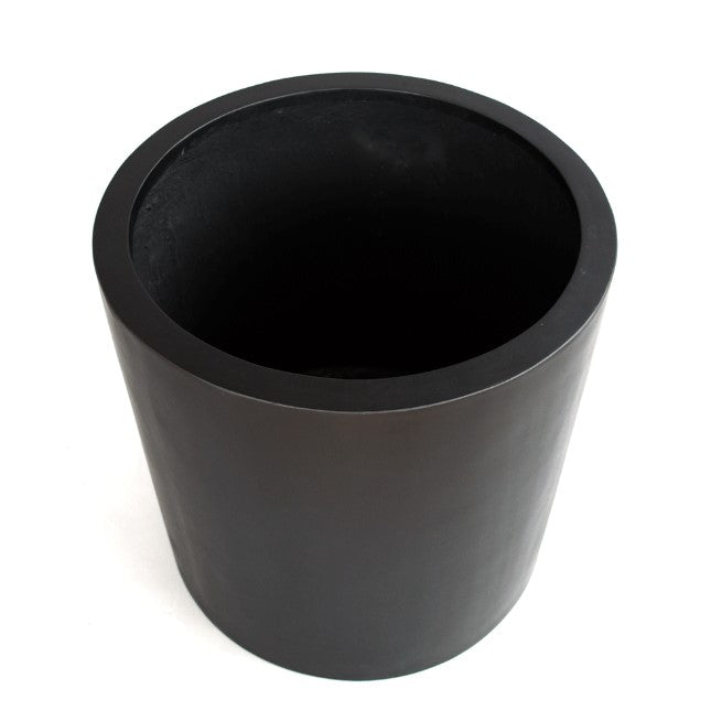 Elegant Einrichten | Pflanzkübel | Fiberglas | zylindrisch | D40xH40cm | schwarz-matt.