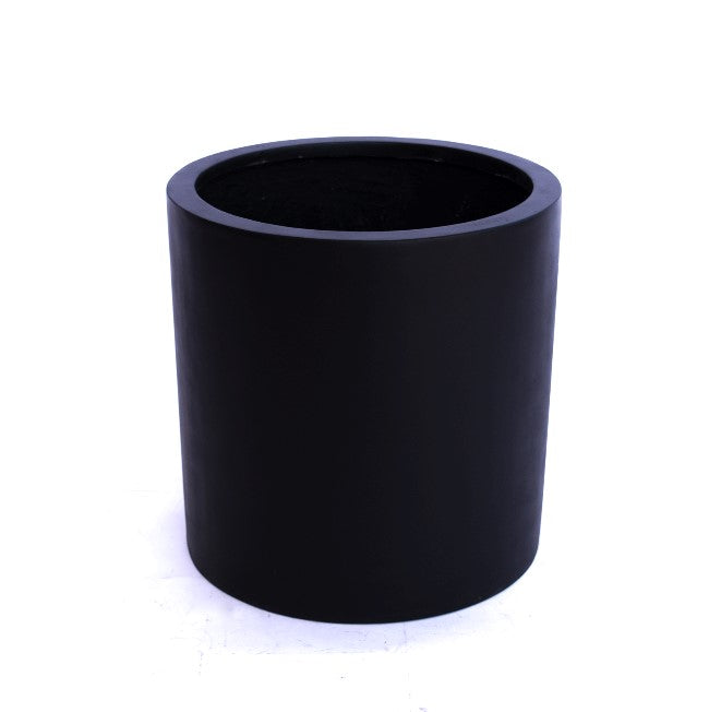 Elegant Einrichten | Pflanzkübel | Fiberglas | zylindrisch | D40xH40cm | schwarz-matt.