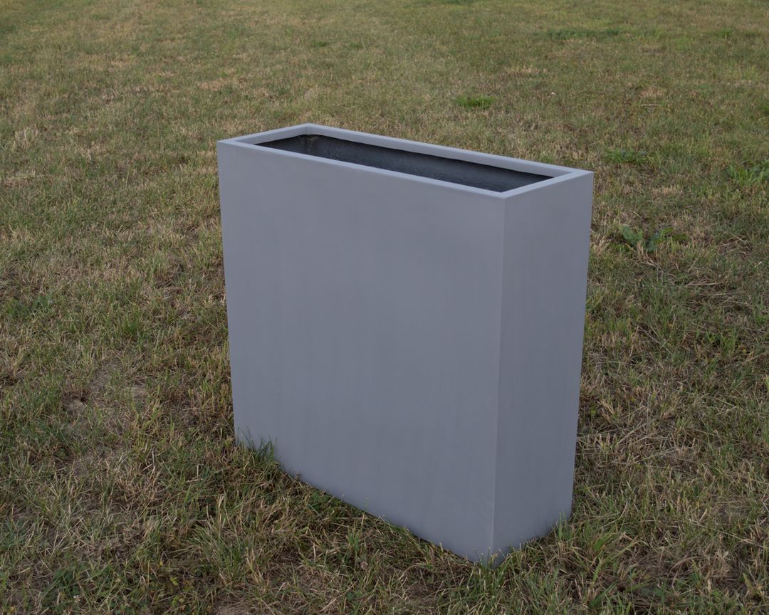 Pflanztrog, Pflanzkübel Fiberglas als Raumteiler 84x30x80cm grau.(B-WARE 2er Set)