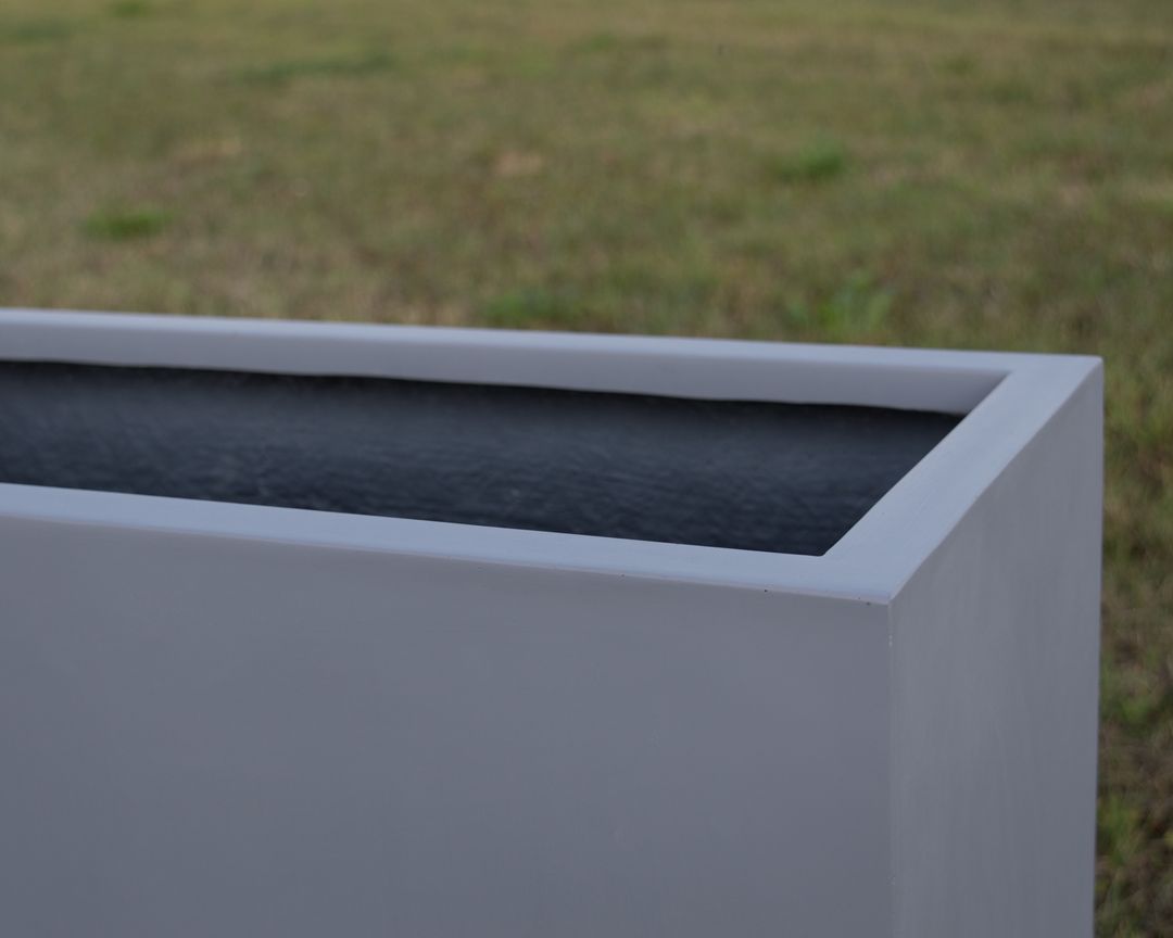 Elegant Einrichten | Pflanzkübel | Fiberglas | Raumteiler | rechteckig | 84x30x80cm | grau.
