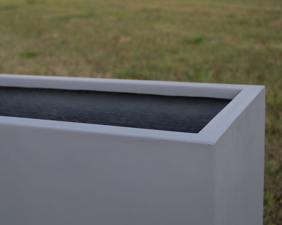 Elegant Einrichten | Pflanzkübel | Fiberglas | rechteckig | 108x40x100cm | Grau