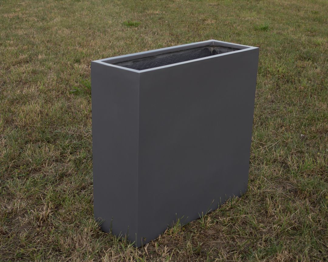 Elegant Einrichten | Pflanzkübel | Fiberglas | rechteckig | 108x40x100cm | anthrazit-metallic.