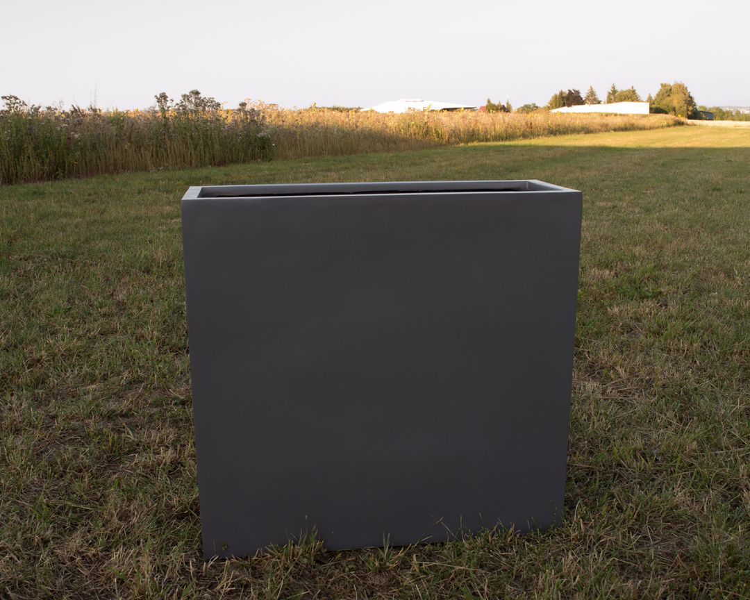 Elegant Einrichten | Pflanzkübel | Fiberglas | rechteckig | 108x40x100cm | anthrazit-metallic.
