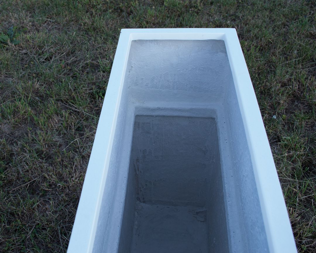 Elegant Einrichten | Pflanzkübel | Fiberglas | rechteckig | 84x30x80cm | perlmutt weiß.