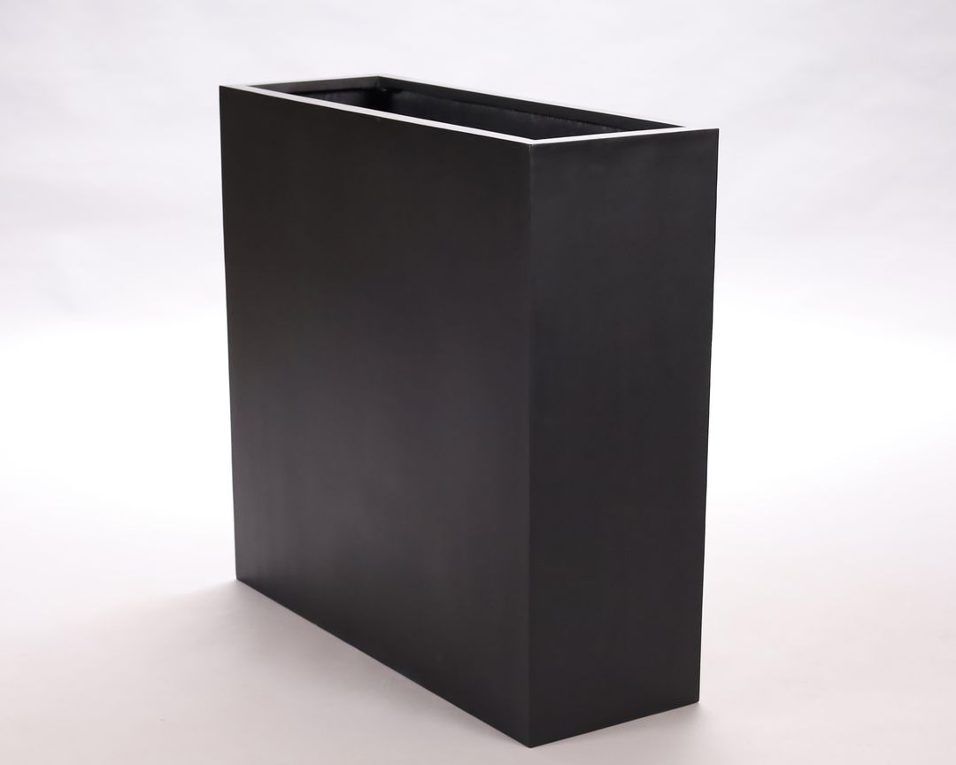 Elegant Einrichten | Pflanzkübel | Fiberglas | rechteckig | 108x40x100cm | elegant schwarz-matt.