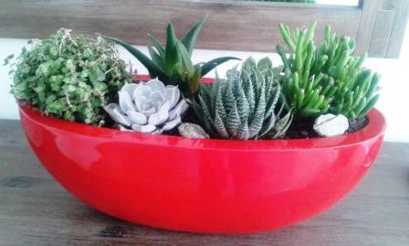 Elegant Einrichten | Pflanzkübel | Fiberglas | oval | 65x31xH25cm | hochglanz rot.