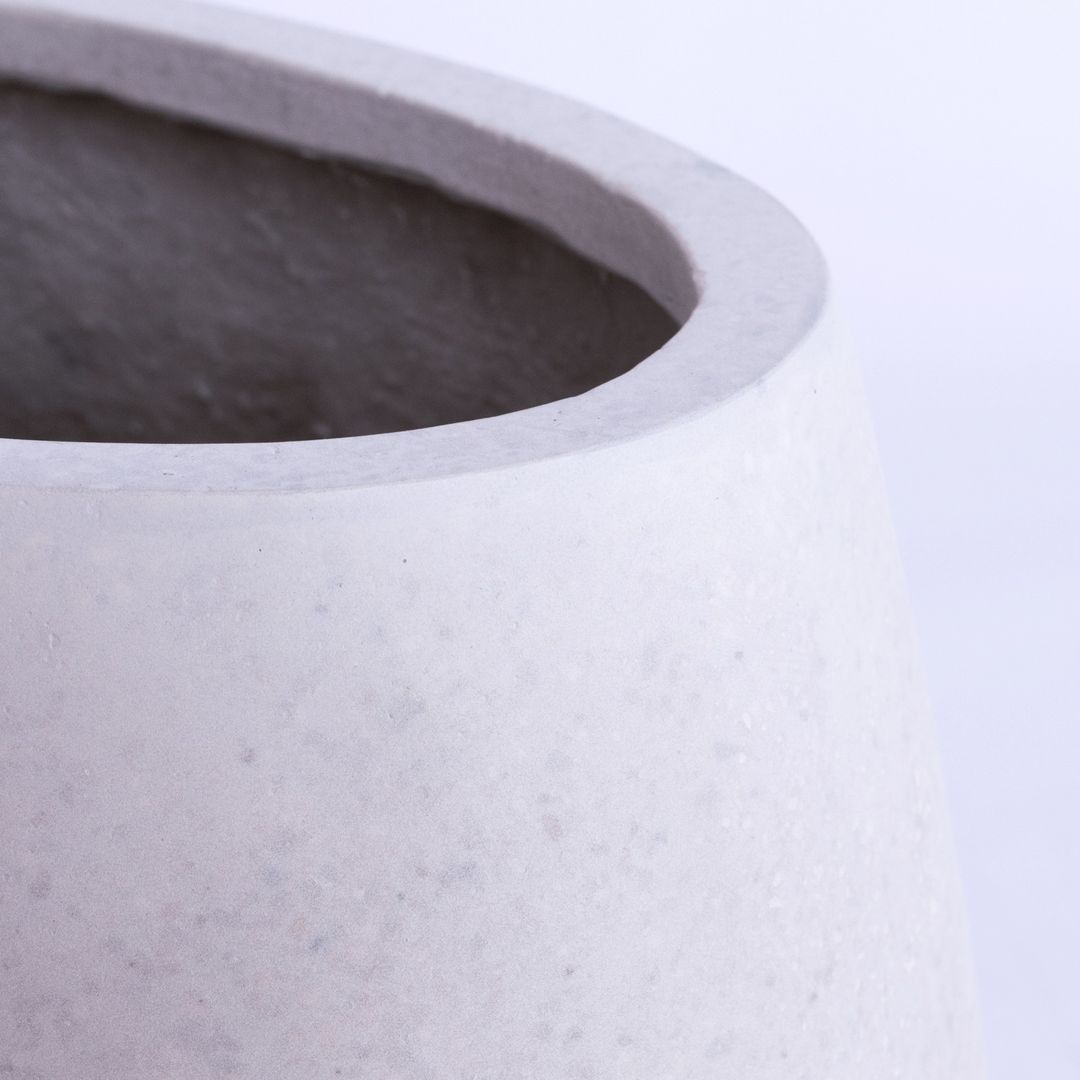 Elegant Einrichten | Pflanzkübel | Fiberglas | oval | 31x17x26cm | perlmutt weiß.