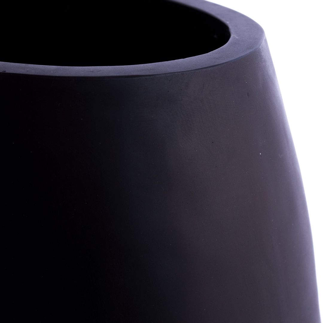 Elegant Einrichten | Pflanzkübel | Fiberglas | oval | 31x17x26cm | schwarz-matt