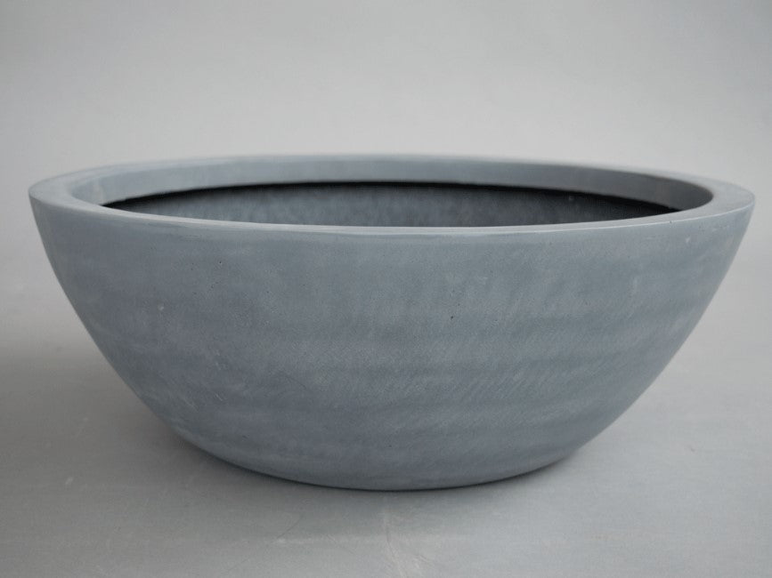 Elegant Einrichten | Pflanzkübel | Fiberglas | rund | D55xH19cm | grau.