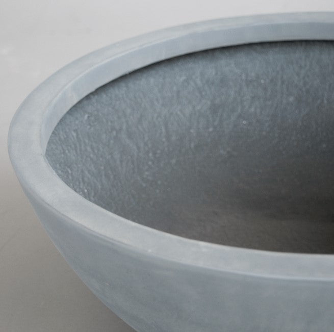 Elegant Einrichten | Pflanzkübel | Fiberglas | rund | D46xH16cm | grau.