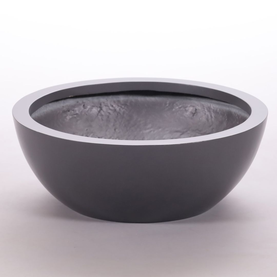 Elegant Einrichten | Pflanzkübel | Fiberglas | rund | D34xH12cm | anthrazit-metallic.