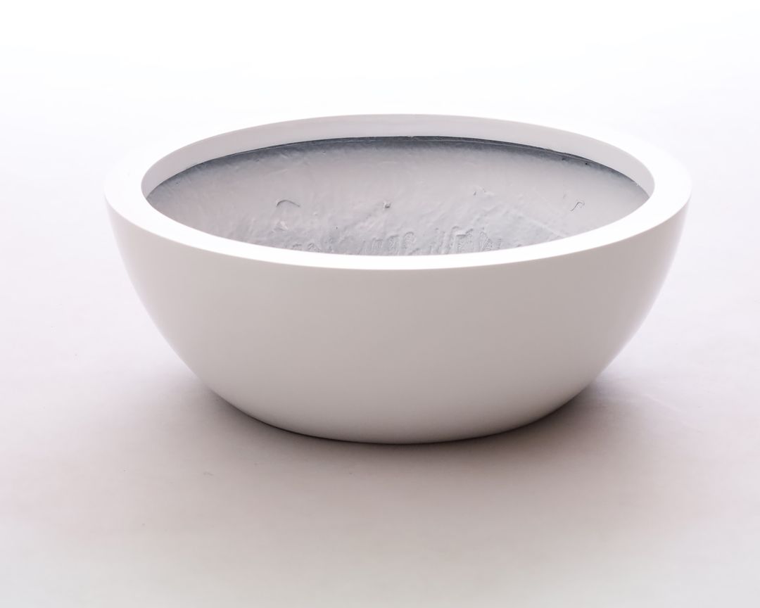Elegant Einrichten | Pflanzkübel | Fiberglas | rund | D55xH19cm | hochglanz weiß