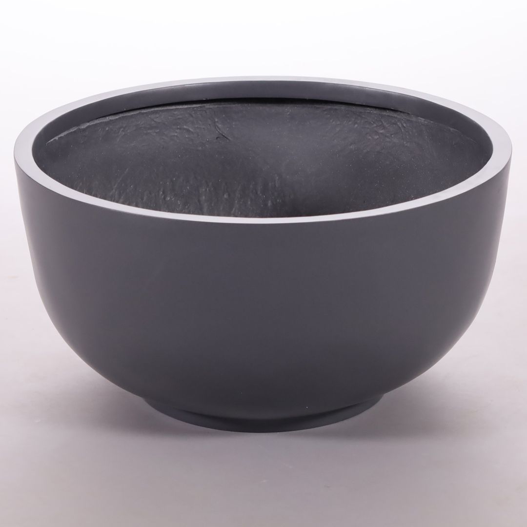 Elegant Einrichten | Pflanzkübel | Fiberglas | rund | D60xH30cm | anthrazit-metallic.