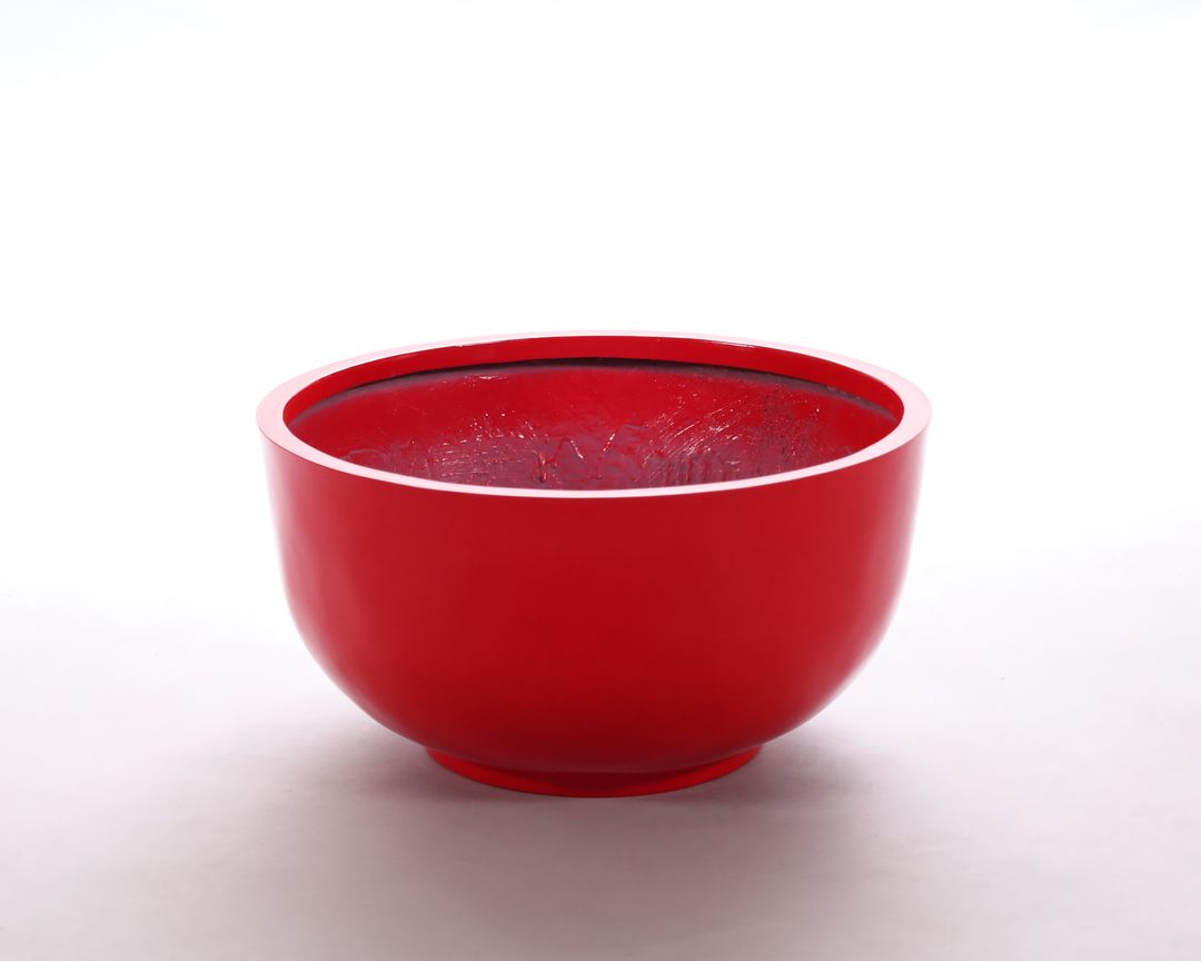 Elegant Einrichten | Pflanzkübel | Fiberglas | rund | rund | D50xH25cm | hochglanz rot