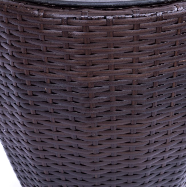 Elegant Einrichten | Pflanzkübel  | Polyrattan | rundkonisch | D30xH30cm | coffee braun