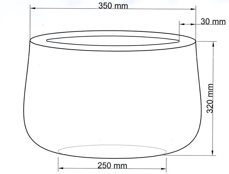 Pflanzkübel | Polyrattan | rundkonisch | D35xH32cm | coffee braun