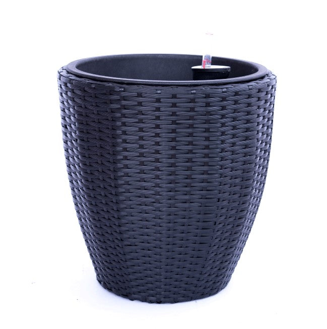 Elegant Einrichten | Pflanzkübel  | Polyrattan | rundkonisch | D37xH37cm | schwarz.