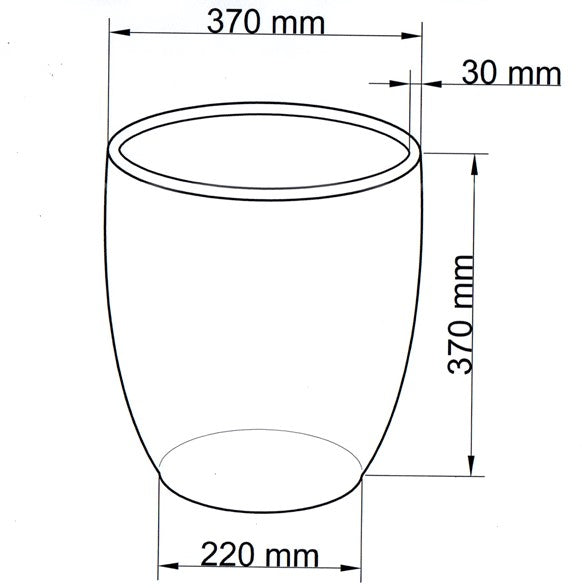 Pflanzkübel | Polyrattan | rund konisch | D37xH37cm | creme weiß
