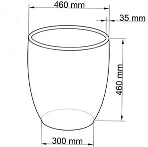 Pflanzkübel | Polyrattan | rund konisch | D46xH46cm | creme weiß