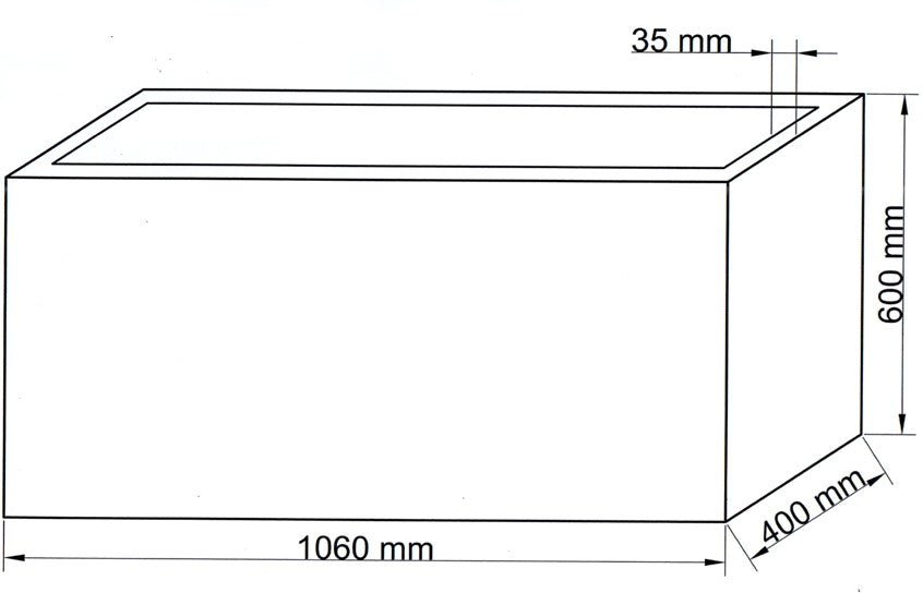 Pflanzkübel | XL Pflanztrog | Polyrattan | rechteckig | 106x40x60cm | mocca