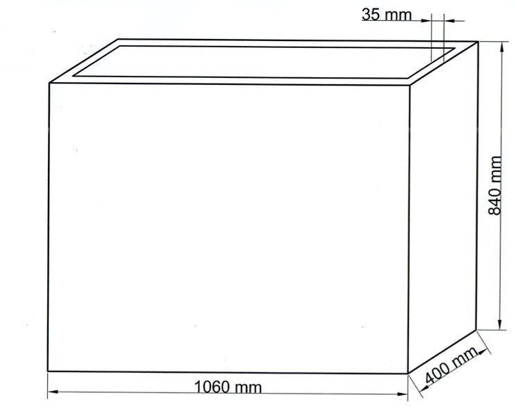Pflanzkübel | XXXL  Polyrattan | Raumteiler | 106x40x84cm | weiß