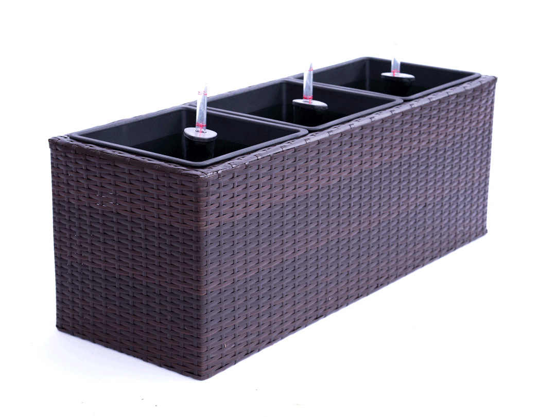 Pflanzkasten Polyrattan 82x30x30cm coffee braun