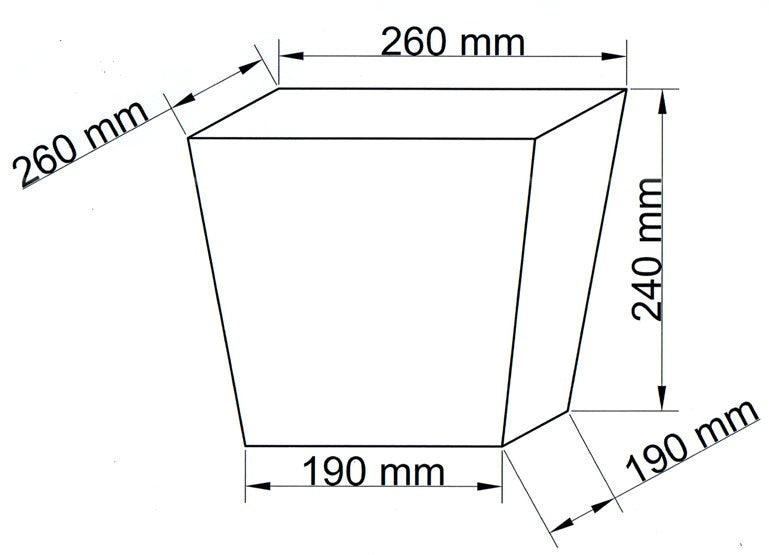 Pflanzkübel | quadratisch konisch | Polyrattan | 26x26x24cm | coffeebraun