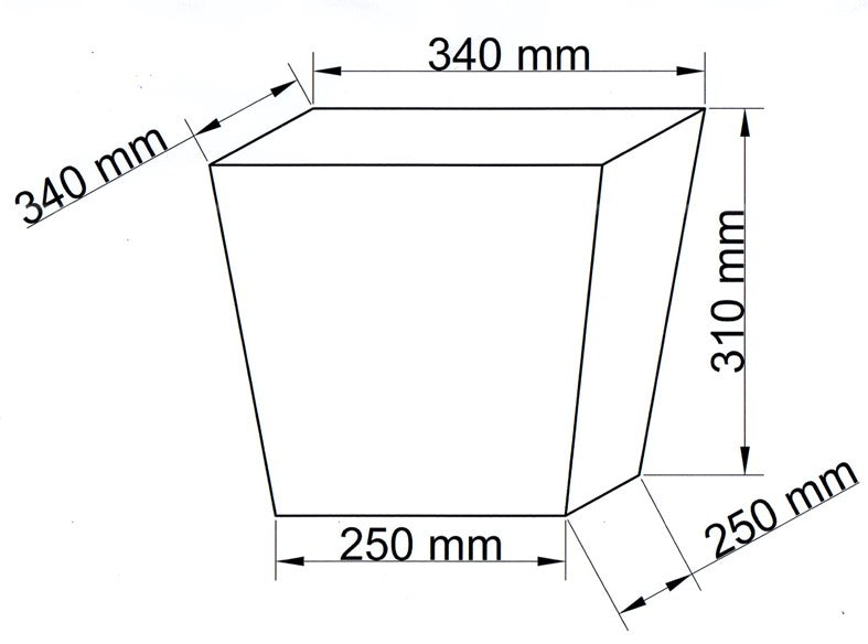 Pflanzkübel | quadratisch konisch | Polyrattan | 34x34x31cm | coffeebraun